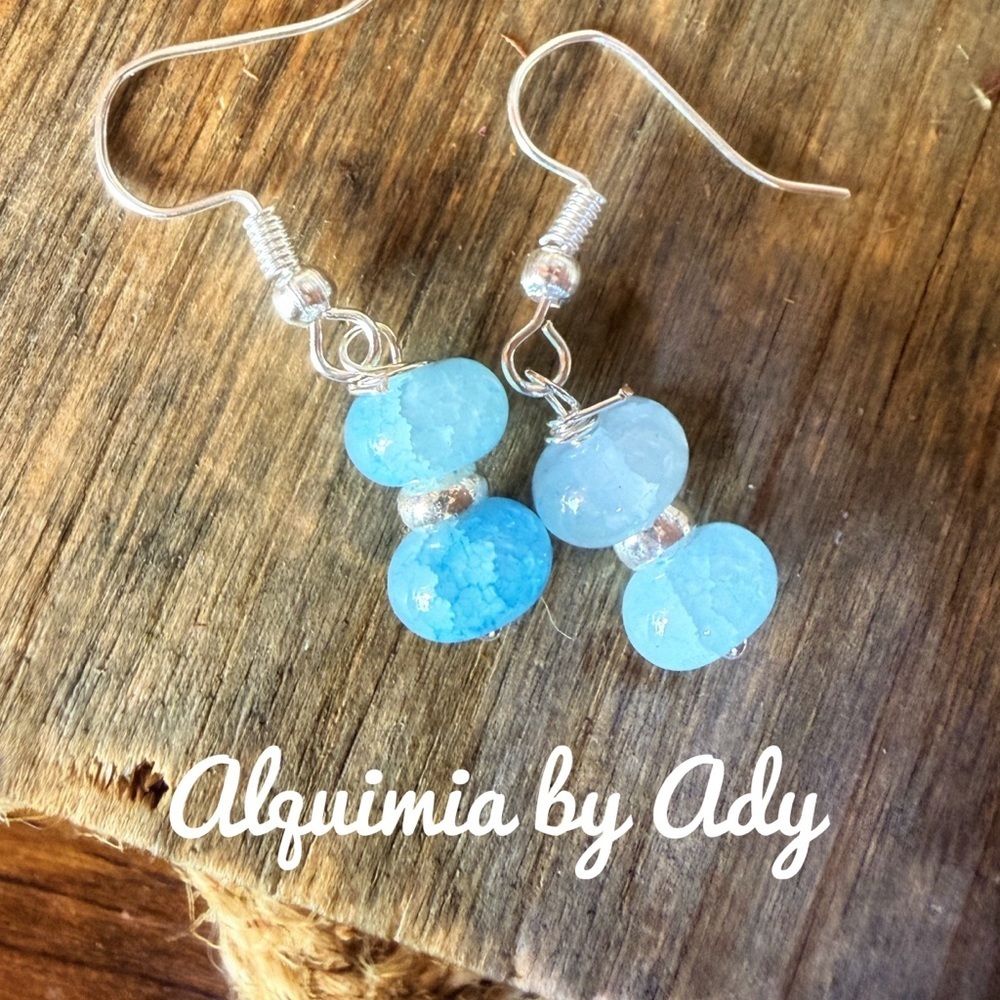 EURO SUMMER + silver aquamarine earrings